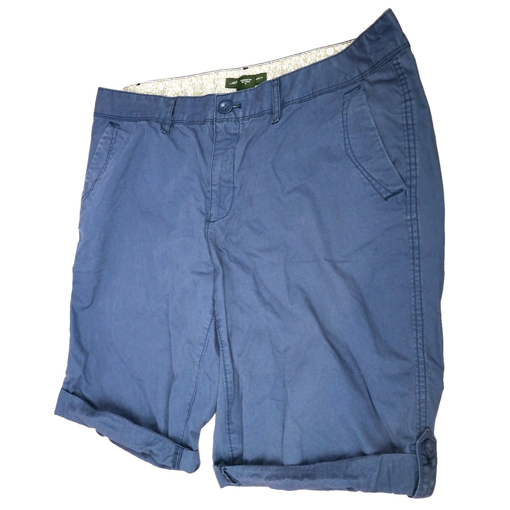 Eddie Bauer Navy Blue Bermuda Shorts Size 15 Roll Tab 38" waist - Picture 2 of 16